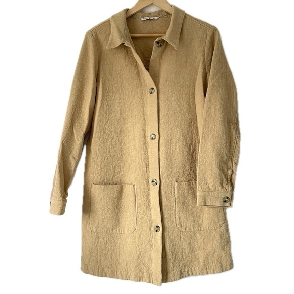 Soft Surroundings Shacket Oversized Shirt Women’s Size Khaki Tan Medium M - Picture 7 of 7